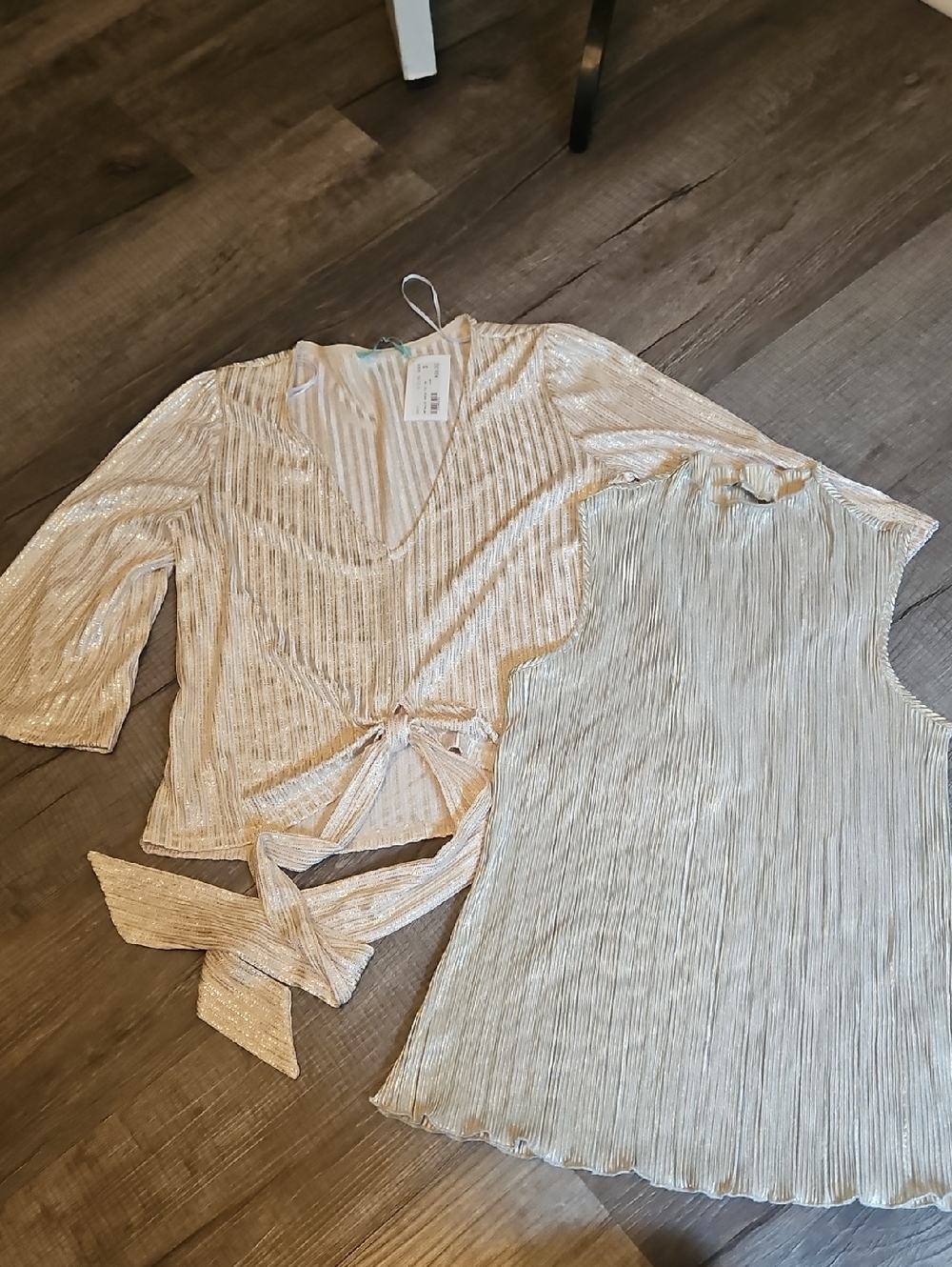 Bundle of 2 Metallic Gold Tops